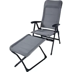 Berger Genova 3D Mesh Klappstuhl-Set mit Beinauflage Light Grey