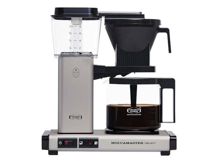 Moccamaster KBG Select, Filterkaffeemaschine, Glaskanne, Matt Silver, 1.25L
