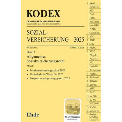 KODEX Sozialversicherung 2025, Band I, Taschenbuch von Daniela Böhm, Linde, 978-3-7073-5213-9