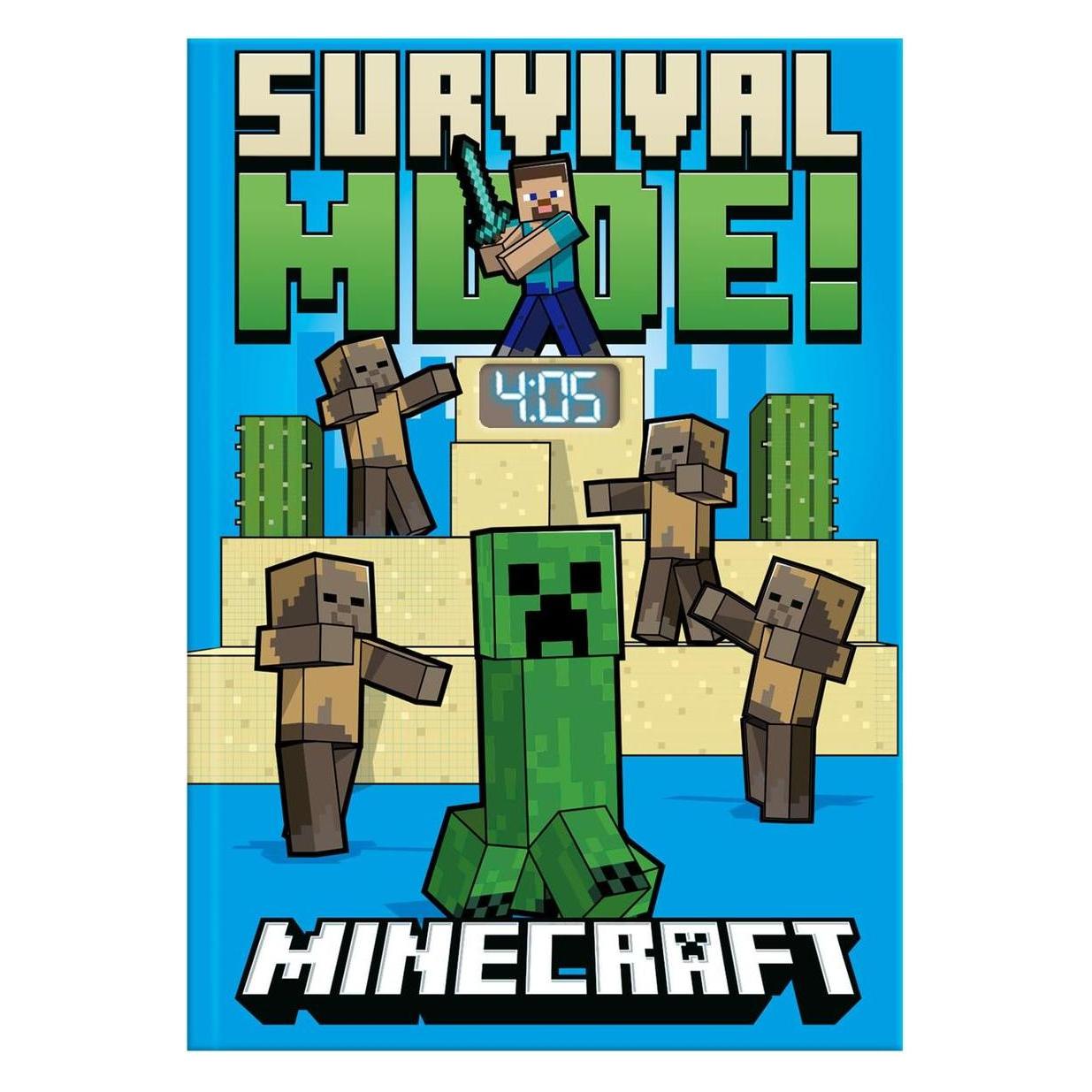 Kids Minecraft Notebook with led clock (A5, Liniert, Harter Einband) (830.4331)