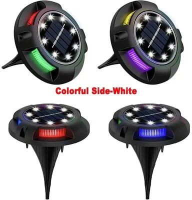 Inspired Living SolarGlow Waterproof Solar Ground Lights For Pathways, Gardens And Driveways colorful Side white 1pc