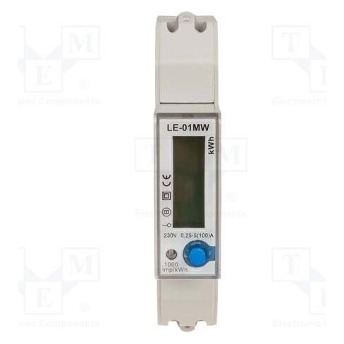 F&R Stromzähler 1-phasig 5/100A 230V mit Anzeige LE-01MW (LE-01MW)