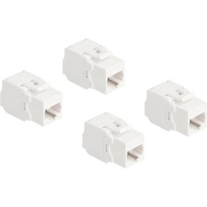 DeLock Keystone-Modul 86051, ungeschirmte Buchse, RJ45 Cat 6A, werkzeuglose Montage, Kunststoff, 4 Stk.