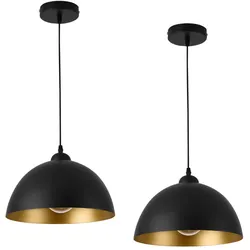 Helloshop26 - 2er-Set Hängelampen Innenbeleuchtung höhenverstellbar Metall Durchmesser 30 cm Schwarzgold 03_0005761