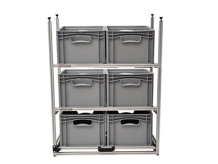 VOBI Wohnmobil Regal System Tower 3, 687x407 mm, 1 Auszug und 2 Rahmen