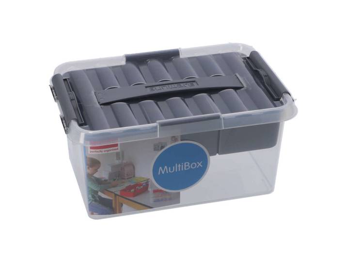 Sunware Q-Line Opbergbox met Inzet 6L Transparant/Grijs
