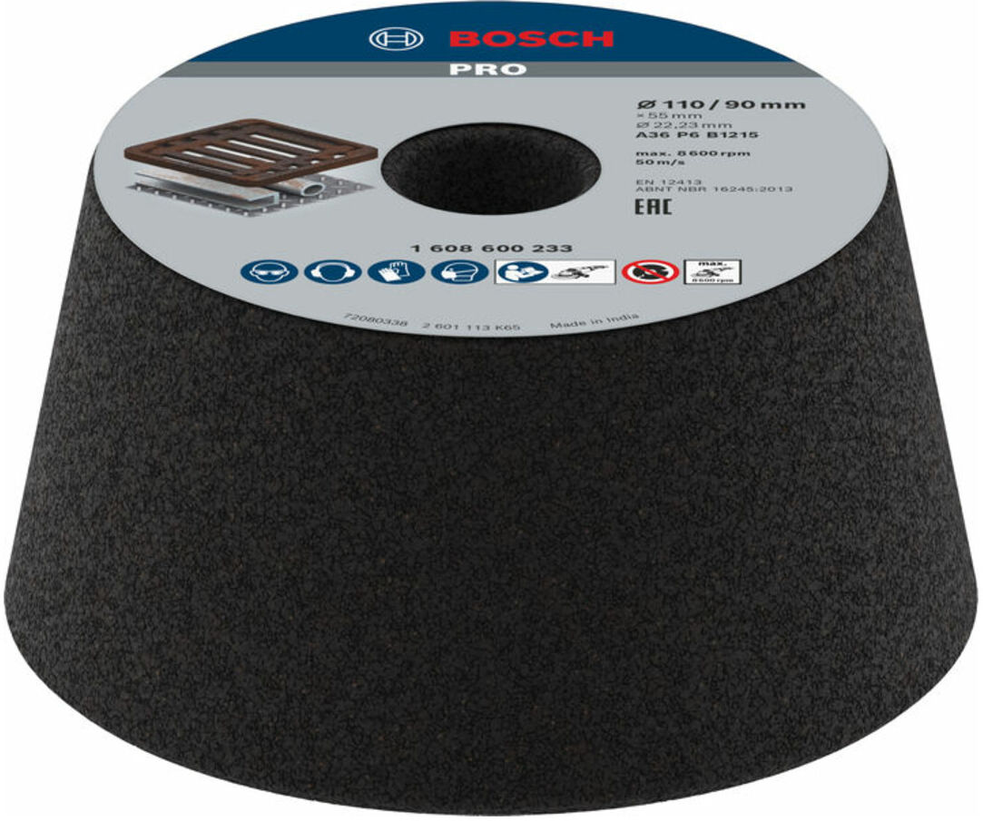 Bosch Schleiftopf konisch-Metall/Guss 90 mm 110 mm 55 mm 36 (1608600233)