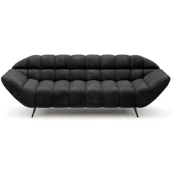 Sofa Gappa Stoff Grau Anthrazit 3-Sitzer
