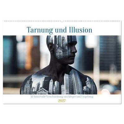 Tarnung und Illusion KI-Kunstvolle Verschmelzung von Körper und Umgebung (Wandkalender 2027 DIN A2 quer), CALVENDO Monatskalender