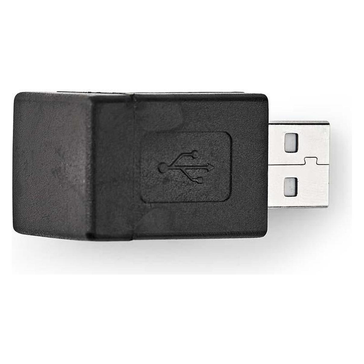 Nedis USB-A Adapter | USB 2.0 | USB-A Stecker | USB-A Buchse | 480 Mbps | Rund | Vernickelt | PVC | (CCGB60940BK)