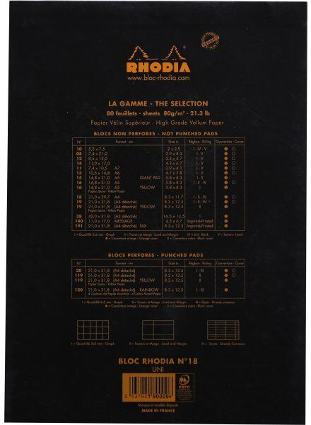 Rhodia Basics Hæftet Notesblok   A4   Blank