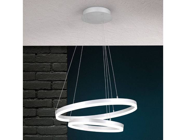 Hanglamp Float, dimbaar, alu / grijs / zink, Woon-/ Eetkamer, Aluminium, Modern