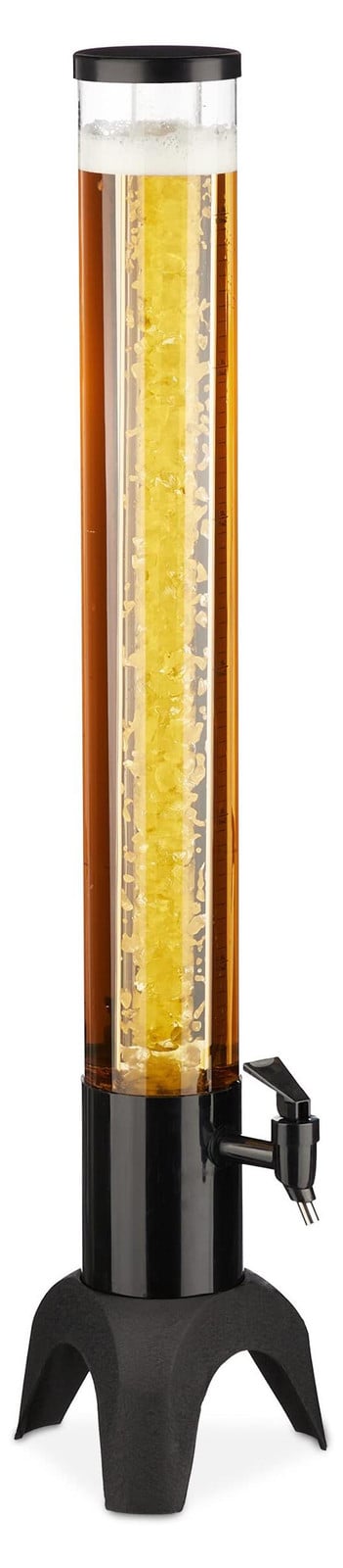 Dripio Biertoren met tappunt, 2,5 liter, drankdispenser, transparant/zwart