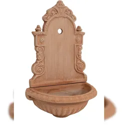BISCOTTINI INTERNATIONAL ART TRADING Biscottini Gartenbrunnen 40x24x64 cm - Wandbrunnen - Terrakottabrunnen Made in Italy - Außenbrunnen - Wandbrunnen
