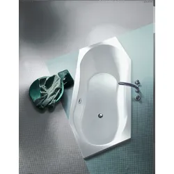Kermi Duschdesign LIVORO VL1 Sechseckbadewanne asymmetrisch 2020x800 mm weiß
