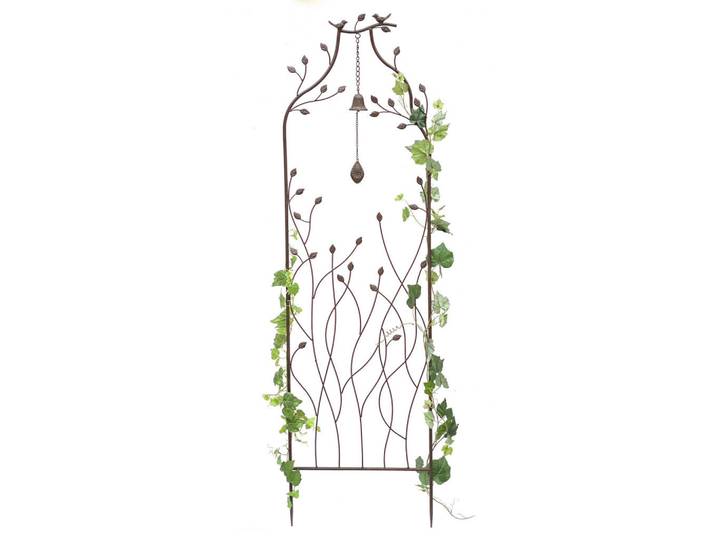 DanDiBo Dandibo Rankhilfe Metall mit Glocke Rankgitter 170 cm 93994 Kletterhilfe Bodenstecker Blumenhalter Ranksäule, Braun, 45x170x5 cm, Dekoration, Gartendeko