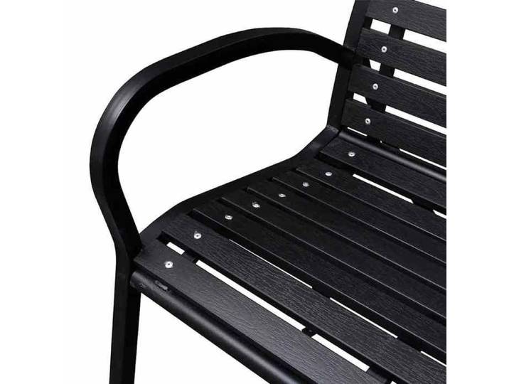 VIDAXL(4533)Banc de jardin 125 cm acier et Wpcs noir Banquette terrasse