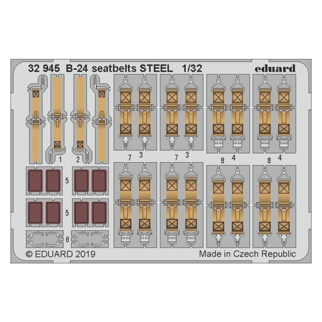 Eduard B-24 seatbelts STEEL for Hobby Boss (32945)