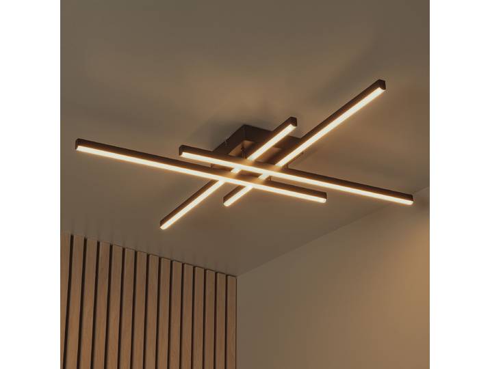 LED-Deckenleuchte Novak 80 x 8 x 80cm Schwarz/Schwarz Material: Metall Metallart: Eisen Oberfläche Metall: Gestrahlt LED LED-Platine