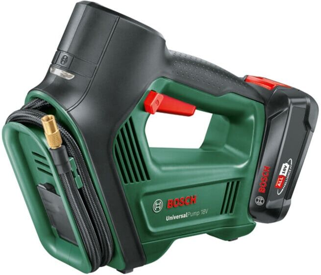 BOSCH Pompe à air comprimé sans fil UniversalPump 18V, 1 x batterie PBA 18V 2.0Ah (0603947101)