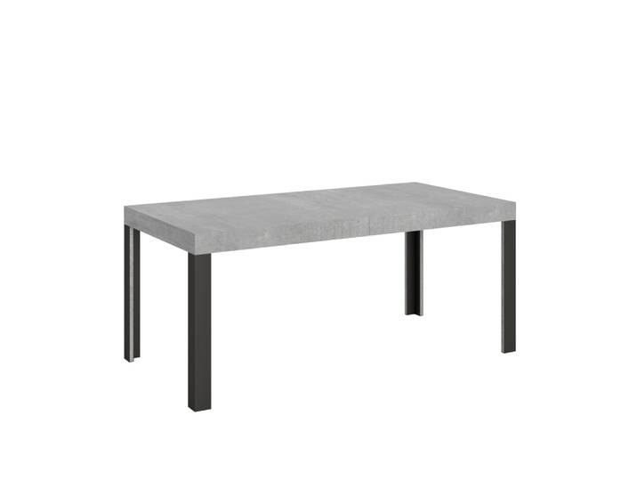 Table extensible effet béton gris 90x200/304 cm