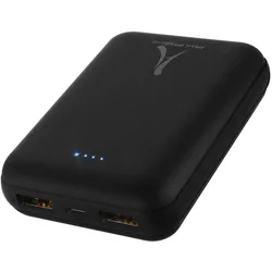 Akashi ALTPB10COMPBL 2x USB-Ports + Micro-USB Anschluss (10000 mAh, 37 Wh), Powerbank, Schwarz