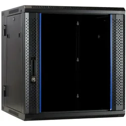 DSI wandkast (kantelbaar) met glazen deur 600x600x635mm (12 HE, 19 Zoll Rack), Serverschrank, Schwarz