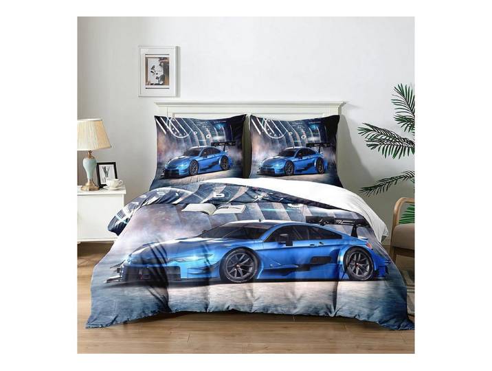 LuxusKollektion Jugendbettwäsche Rennwagen Bettwäsche Set 200x200cm Mikrofaser
