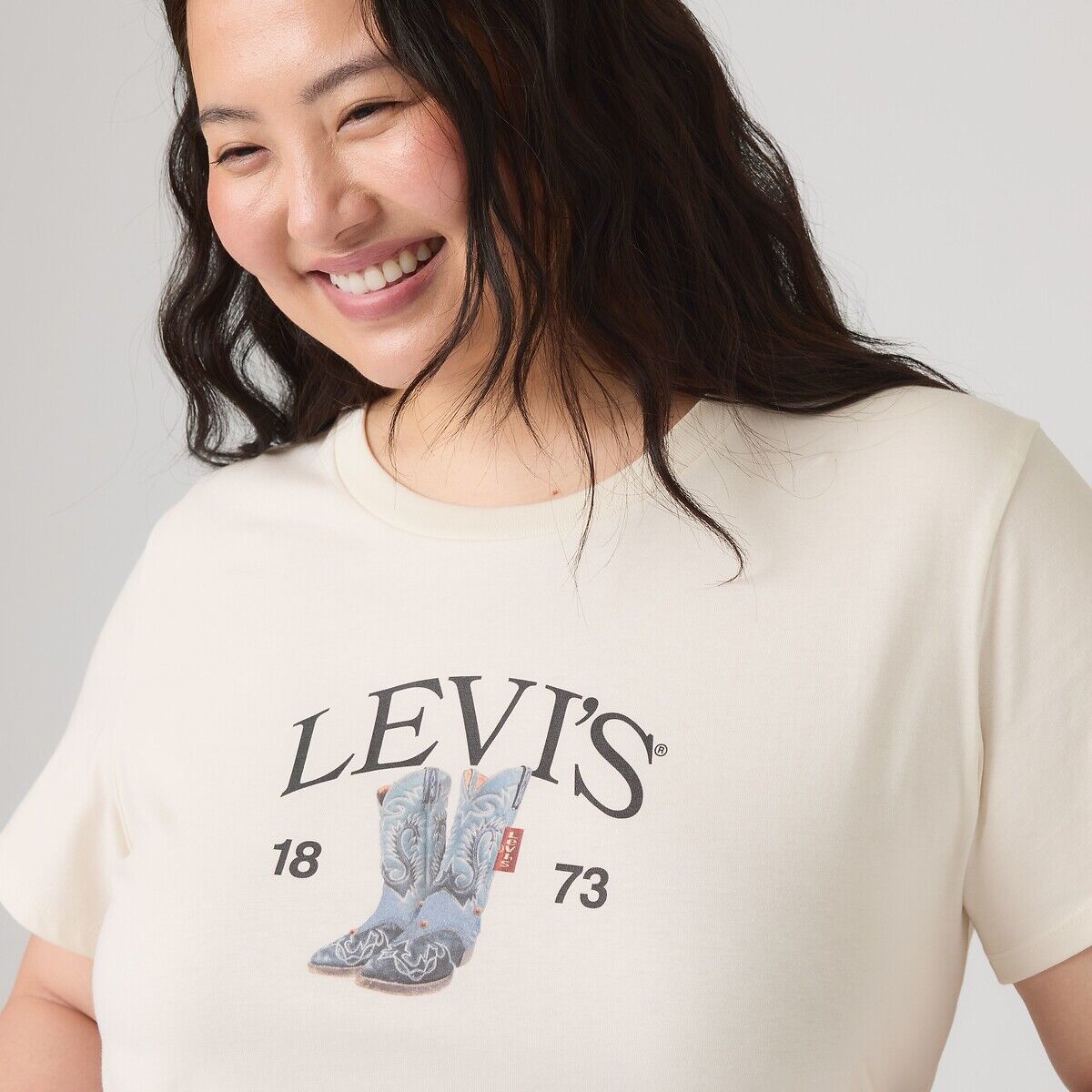 LEVI’S PLUS T-shirt col rond manches courtes motif devant