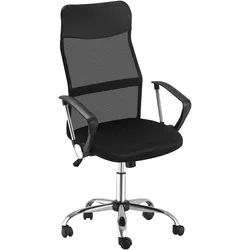 HOMCOM Bürostuhl mit geschwungener Rückenlehne, Kopfstütze und Rollen; Kipp- und Drehfunktion; 63 x 65 x 109–119 cm; Schwarz