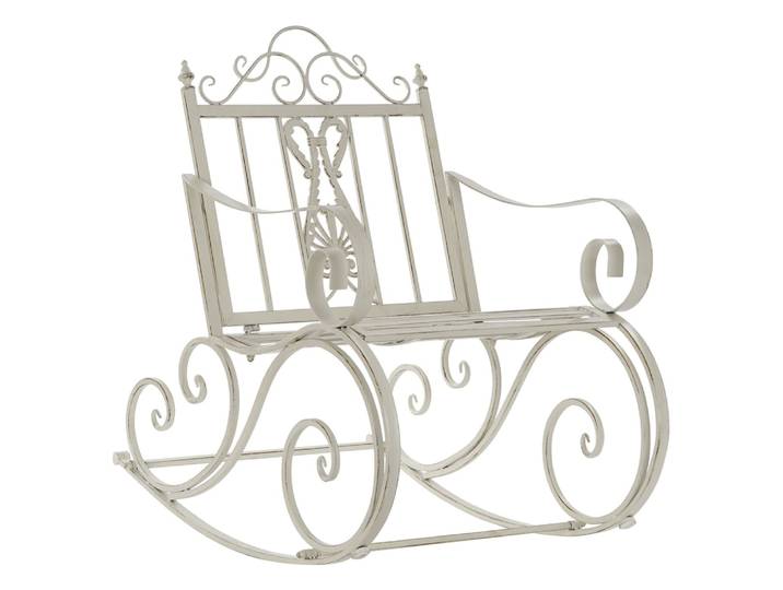 Rocking chair en acier blanc 63x89x92 cm