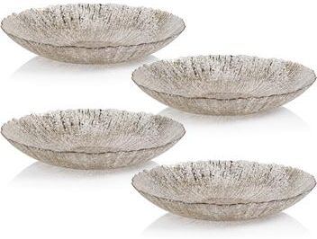 Zodax Chiara Fusion Shallow Glass Serving Bowls, Set of 4