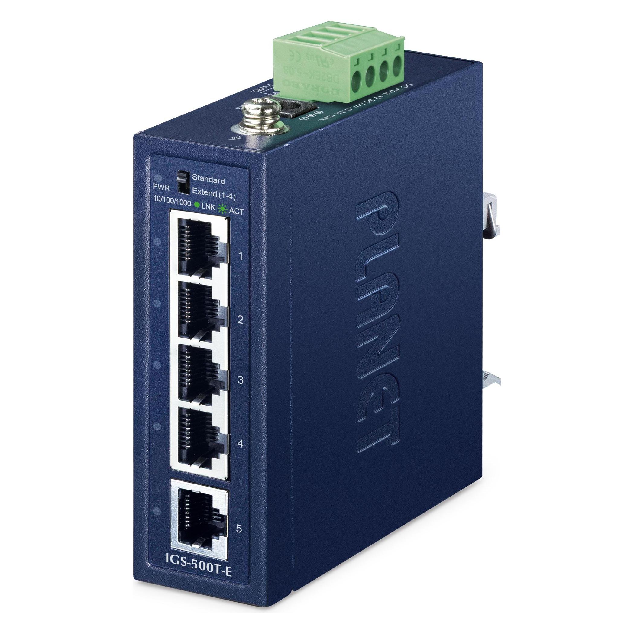 Planet Industrial 5-Port 1000T Compact Switch IGS-500T-E (5 Ports) (IGS-500T-E)