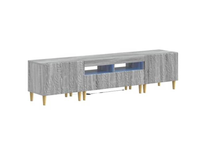 GKHPYURE 3-teiliges LED-Fernsehschrank-Set Sonoma grau aus technischem Holz Einstellbare LED-Leuchten, 90 ° umkehrbare Anschlüsse, großer Raum, schlankes Design, feuchtigkeitsbeständig