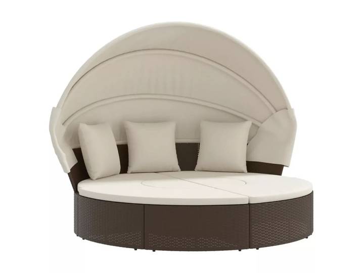 VidaXL - Sonneninsel poly-rattan, One Size, Braun