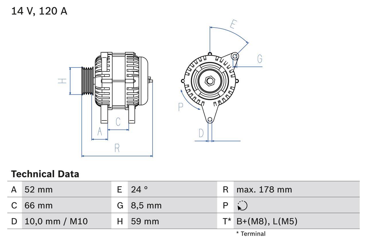 0 986 049 061 BOSCH generátor x