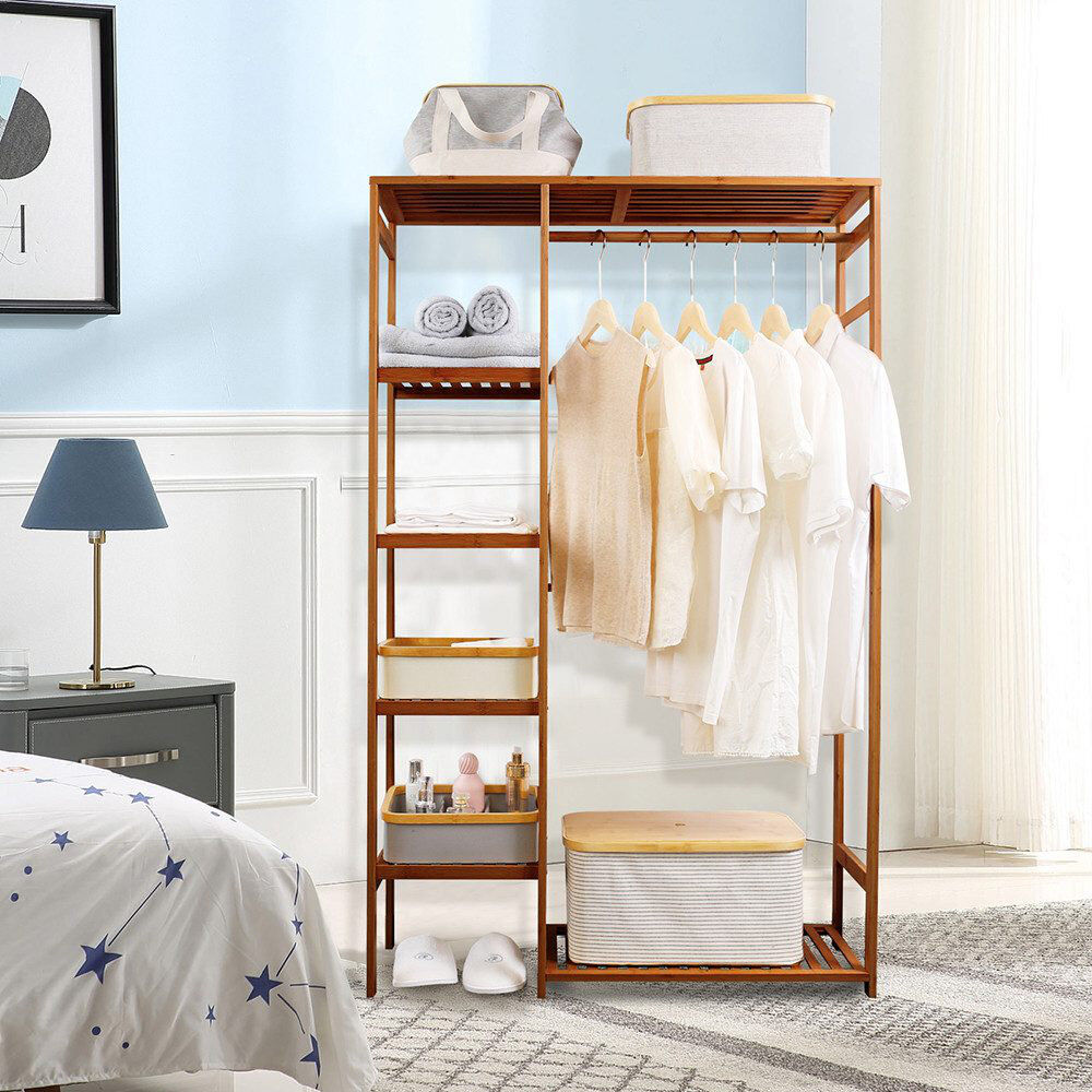 Rebrilliant Cueto 90cm Clothing Rack Brown