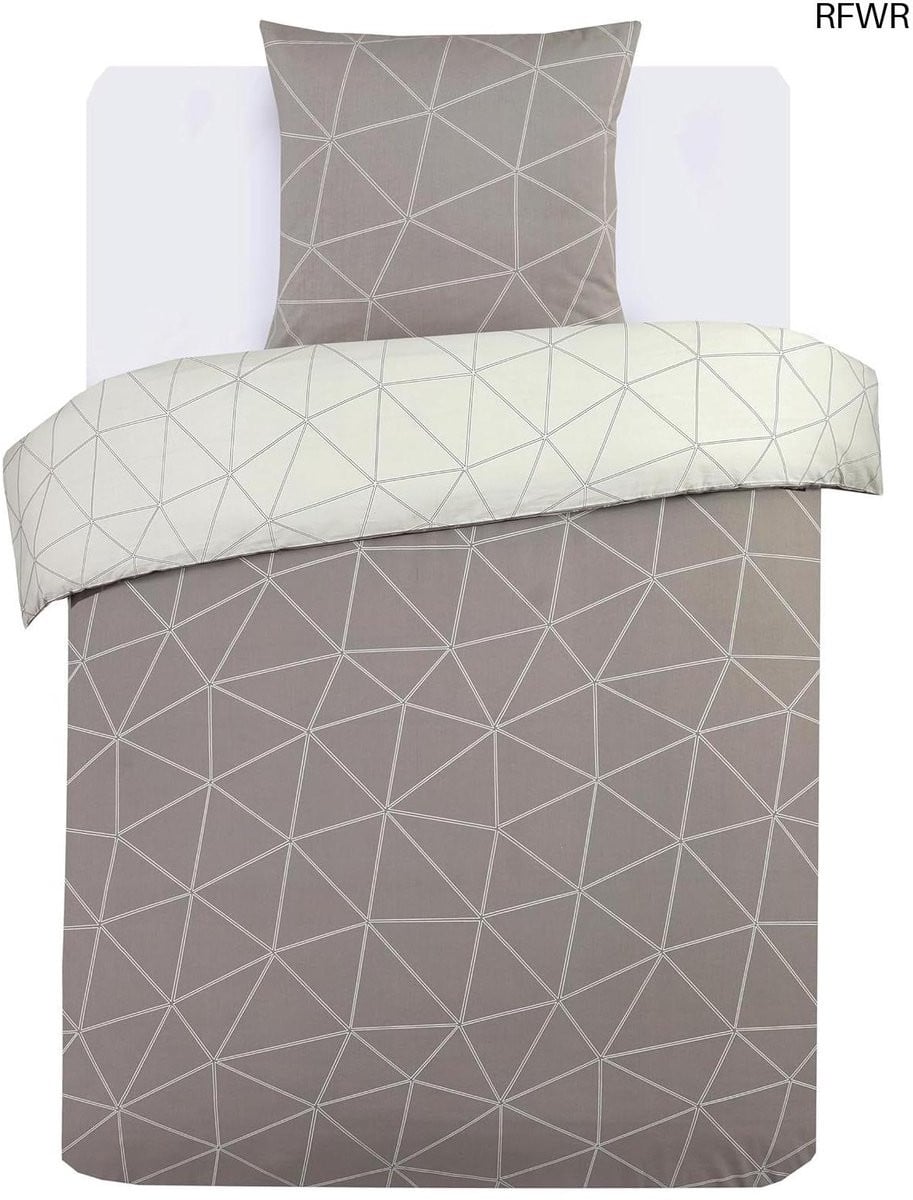 RFWR Omkeerbaar Dekbedovertrekset Beige met Kussensloop - 100% Katoen - 140 x 200 cm