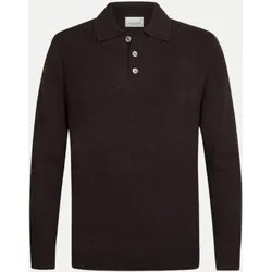 Strick-Poloshirt Langarm Braun XL