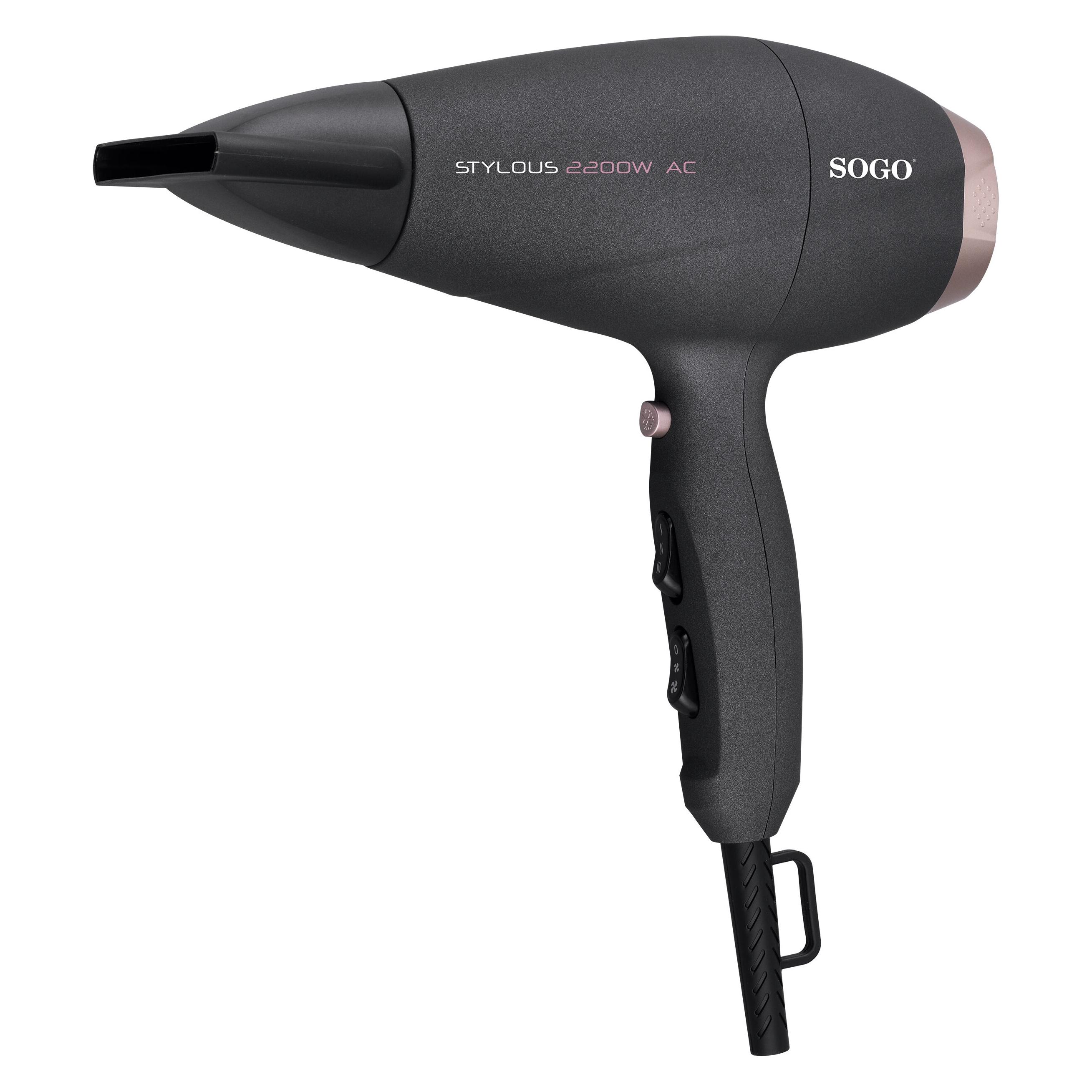 Sogo Professional Hair Dryer with AC Motor, Nano Silver Tourmalin (2200 W) (SOGO111)