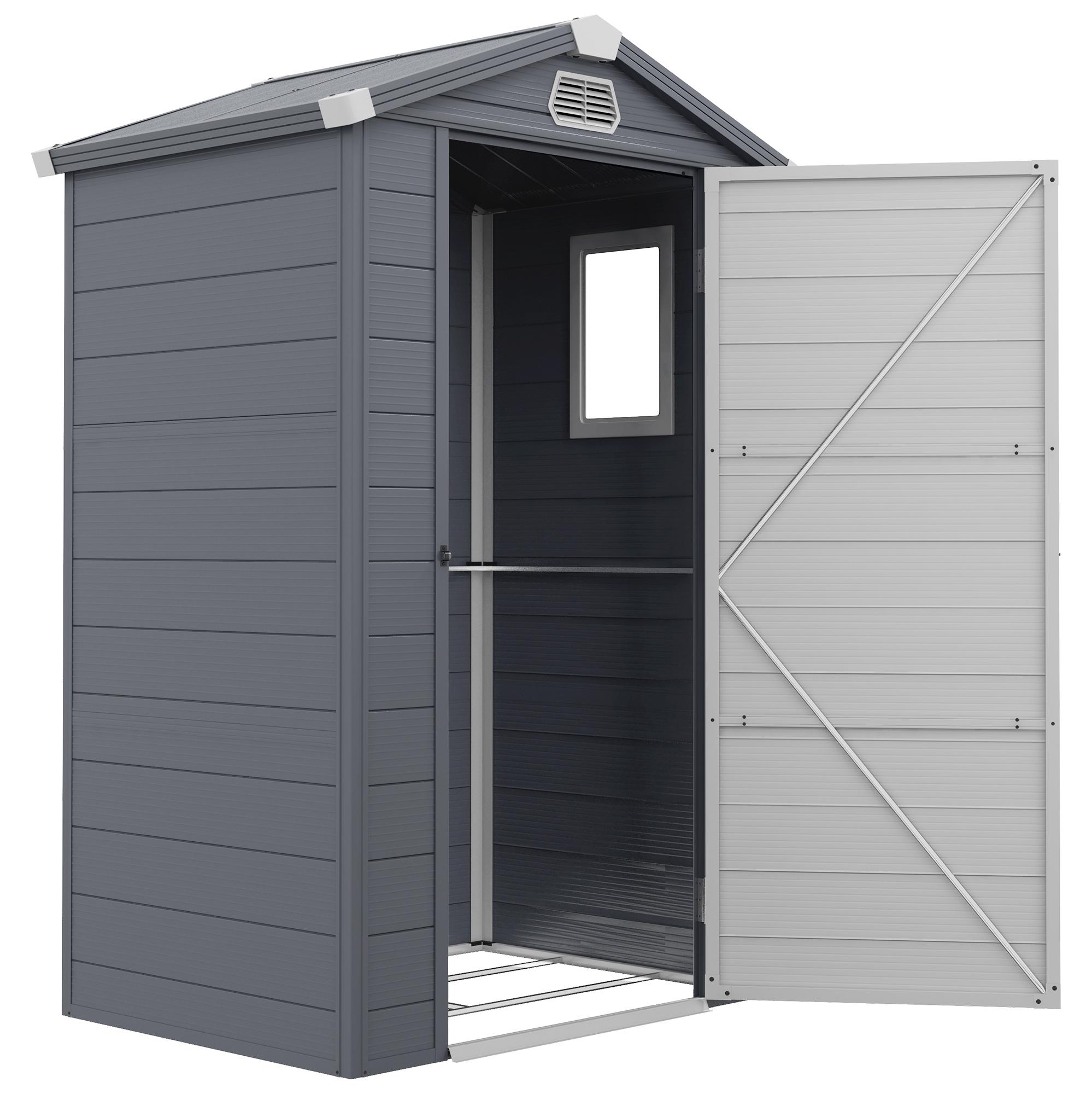 Ger?tehaus, 1,1m2, Gartenhaus mit Satteldach, 133 x 102 x 180/208 cm