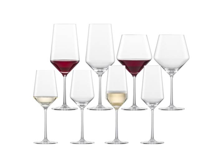Gläser-Set ZWIESEL GLAS Wein- und Champagnergläser Pure 8er Set transparent , bunt (transparent), B:2cm H:2cm, Glas, Trinkgefäße, Gläser-Set, Spülmaschinengeeignet