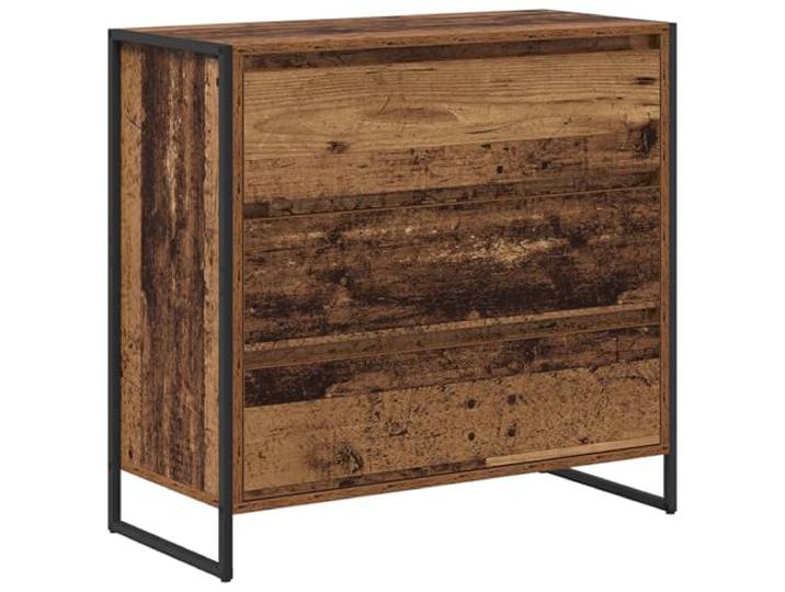 HKTMGDNG Sideboard Altholz-Optik 79x36x75,5cm Kommode mit Schublade Schafft Ordnung im Flur und Esszimmer mit stabiler Metallbasis und pflegeleichten Oberflächen für alltäglichen Stauraum.