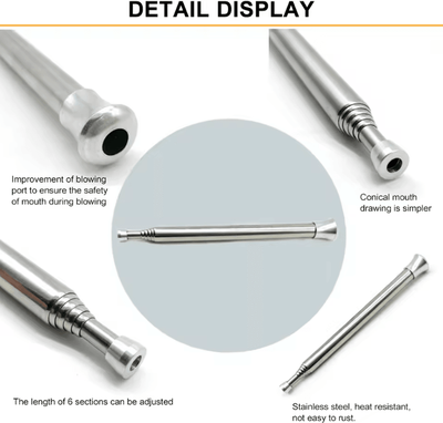 Uplift Curations Retractable Camping Fire Blow Tube Portable Stainless Steel Fire Starter For Outdoor Cooking & Survival Retractable Camping Fire Blow Tube Portable Stainless Steel Fire Starter For Outdoor Cooking & Survival