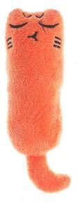 Perfect Picks Market Rustling Sound Catnip Toy For Kittens Plush Teeth Grinding Pillow Cute Cat Toy For Play And Relaxation orange