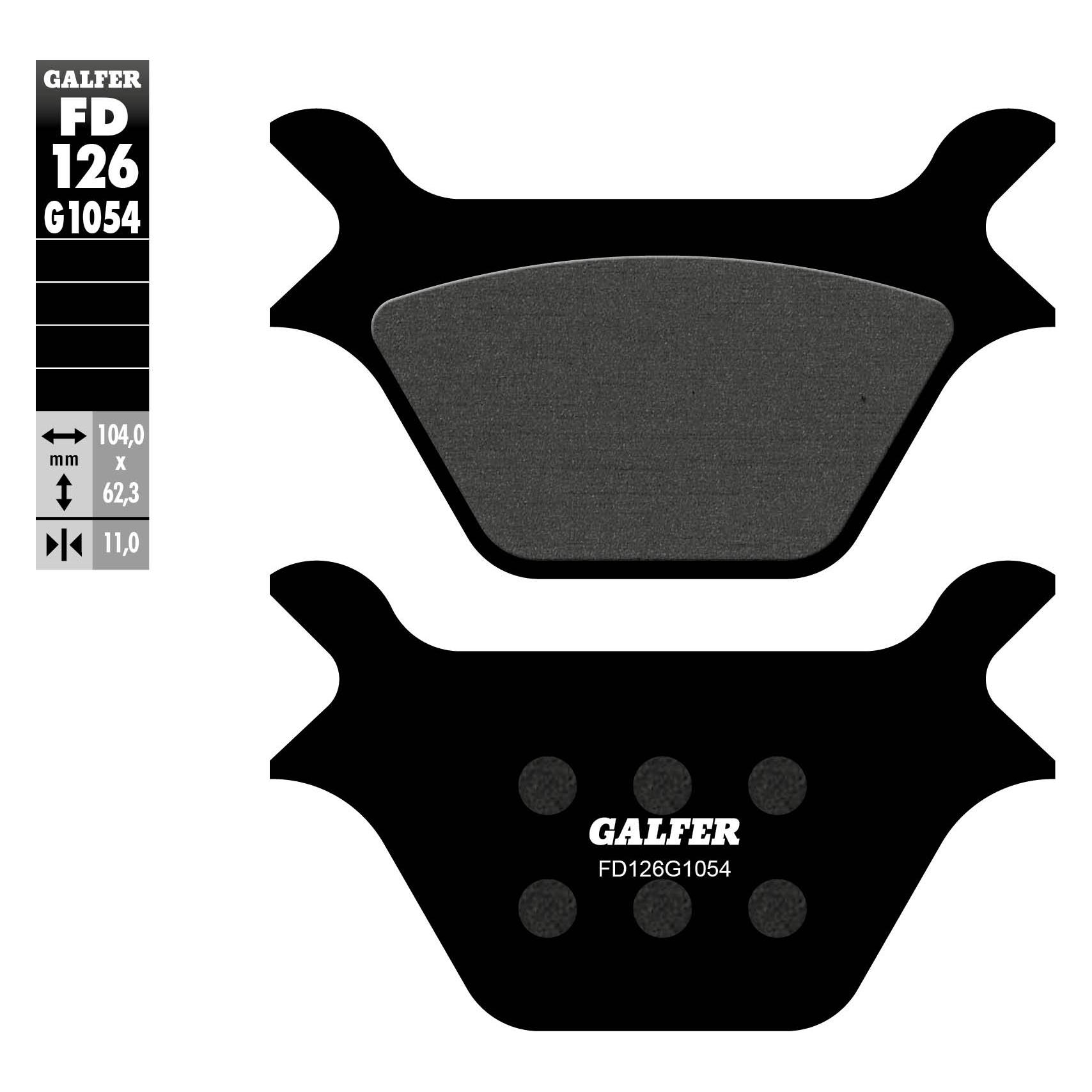 Galfer Bike GALFER Bremsbelag "FD126" G1054 - Organisch Standard, Satz, hinten HARLEY DAVIDSON (Organisch (Resin)) (FD126-G1054)