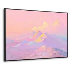 LEINWAND Bilder mit Rahmen - Berggipfel - Wolken - Verträumt - 140x90
