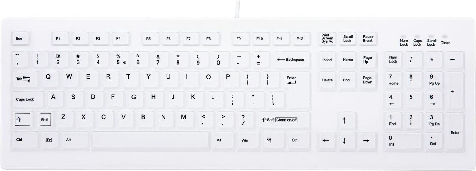 Contour ACTIVE KEY MTA AK-C8100 Corded US-Layout toetsenbord wit