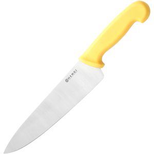 Hendi Kochmesser HACCP 842737, mit Kunststoffgriff gelb, Edelstahl, Klingenlänge 24 cm