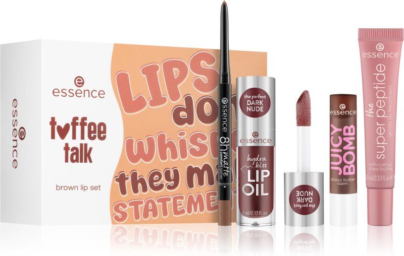 essence toffee talk brown lip set gift set for lips 01 Pout Au Chocolat